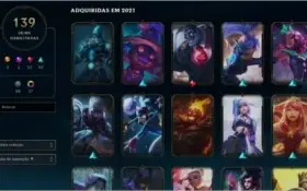 Conta league of legends, 121 skins