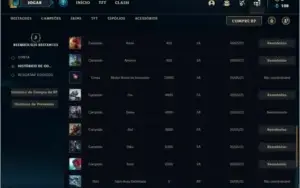 Conta unranked com 20 champs e 2 skins