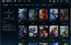 Conta unranked com 20 champs e 2 skins
