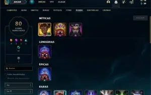Conta Ouro 3 com 70 Champs e 54 Skins + 2 Prestigios