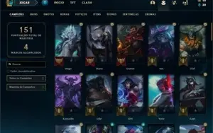 Conta Ouro 3 com 70 Champs e 54 Skins + 2 Prestigios
