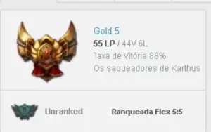 Conta League of Legends - Ouro 5