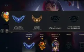 Conta de lol diamante 2 96pdl, bom mmr, HONRA 5