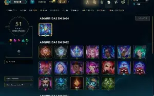 Unranked com 26 Champs e 2 Skins