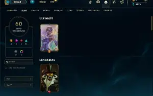 Unranked com 90 Champs e 60 Skins