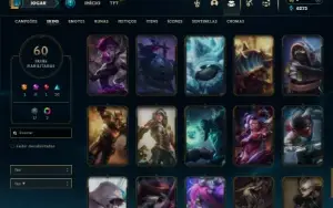 Unranked com 90 Champs e 60 Skins