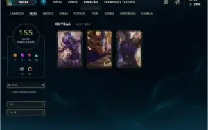 ACC League of legends lv 267 , 155 Skins, Ouro IV , Allchamp