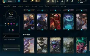 Ouro 2 com 80 Champs e 53 Skins ( ADC / MID / JG )
