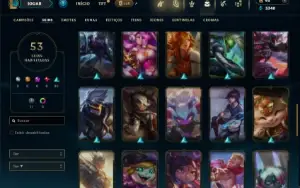 Ouro 2 com 80 Champs e 53 Skins ( ADC / MID / JG )