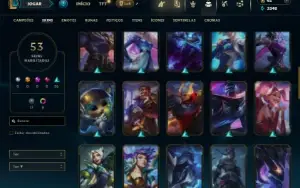 Ouro 2 com 80 Champs e 53 Skins ( ADC / MID / JG )