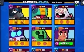 Brawl Stars 11k de trofeus TODOS brawls + detalhes no anucio