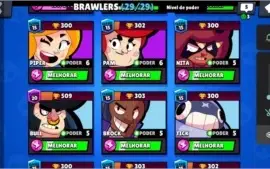 Brawl Stars 11k de trofeus TODOS brawls + detalhes no anucio