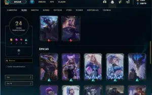 Conta ferro 1 com 28 Champs e 24 Skins + 1 Prestigio