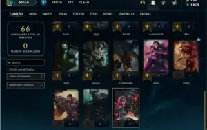 Conta ferro 1 com 28 Champs e 24 Skins + 1 Prestigio