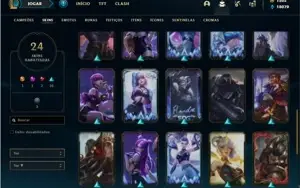 Conta ferro 1 com 28 Champs e 24 Skins + 1 Prestigio