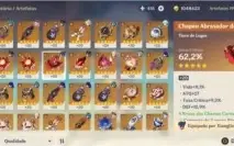 Genshin AR 55 Shogun, Ayaka, Hutao, total 7 itens 5*