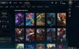 Conta no lol com 764 Skin e Icones exclusivos