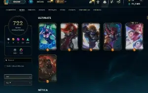 Conta LOL Mestre - Todos os campeões habilitados - 722 Skins