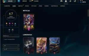 Conta ouro 4 com 61 Champs e 67 Skins + 3 Vitoriosas