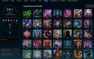 Conta antiga League of Legends com 165 skins