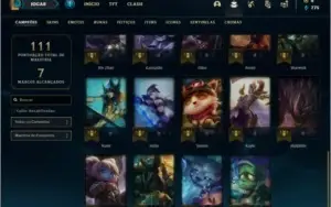 Conta ouro 1 e ouro 2 flex com 6 skins e 34 champs