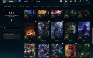 Conta ouro 1 e ouro 2 flex com 6 skins e 34 champs