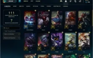 Conta ouro 1 e ouro 2 flex com 6 skins e 34 champs