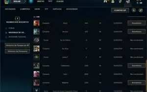 Conta Platina 1 com 75 PDL + 38 Champs e 4 Skins + 12 Espoli