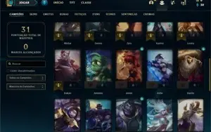 Conta Platina 1 com 75 PDL + 38 Champs e 4 Skins + 12 Espoli