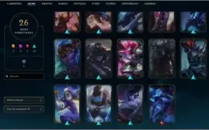 CONTA GOLD 4 LVL 59 COM 45 CAMPEÕES+26 SKINS (+5 NO ESPÓLIO)