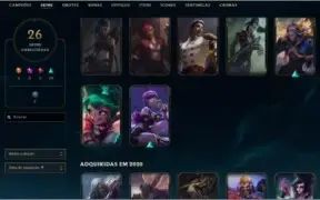 CONTA GOLD 4 LVL 59 COM 45 CAMPEÕES+26 SKINS (+5 NO ESPÓLIO)