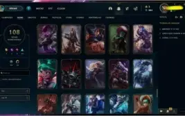 CONTA LOL +100 SKINS & CROMAS & BORDAS