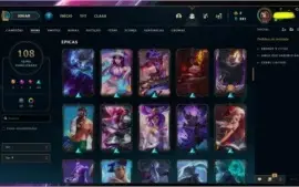 CONTA LOL +100 SKINS & CROMAS & BORDAS