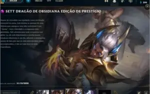 conta lol nivel 30 com sett prestigio