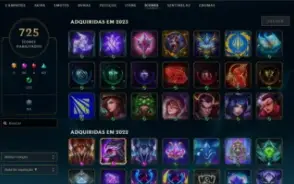 Conta de colecionador League of Legends, todas as skins