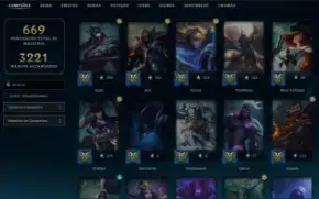 Conta de colecionador League of Legends, todas as skins