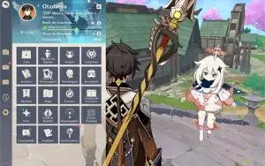 Conta Genshin Impact com Zhongli e Kamisato Ayaka