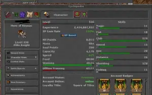 Vendo Conta Completa Tibia Com Loyalty 25%, Com Rk Nova