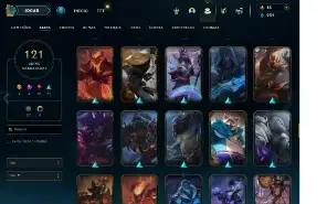Conta 121 skins faltando apenas 11 campeões, menor preço