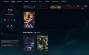 Conta de LoL nv 142 / CINQUENTA E UMA SKINS / 120 ícones /