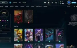 Conta League of Legends (Unraked) / lvl 135 / 695 skins