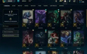 Conta ouro 3 com 30 Champs e 7 Fragmentos de skins
