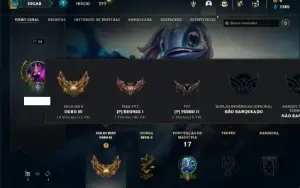 Conta ouro 3 com 30 Champs e 7 Fragmentos de skins