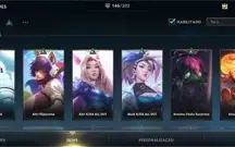 146 SKINS; EX DESAFIANTE; GRÃO MESTRE ATUAL; CONTA TEM TUDO.