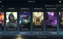 146 SKINS; EX DESAFIANTE; GRÃO MESTRE ATUAL; CONTA TEM TUDO.