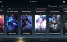 146 SKINS; EX DESAFIANTE; GRÃO MESTRE ATUAL; CONTA TEM TUDO.