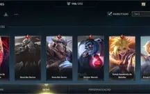 146 SKINS; EX DESAFIANTE; GRÃO MESTRE ATUAL; CONTA TEM TUDO.