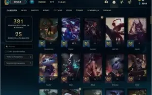 Conta ouro 3 com 75 skins e 107 champs