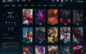 Conta ouro 3 com TODOS os champs e 296 Skins (MID TOP E JG )