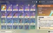 Conta AR33 - Kequing/ Zhongli / Mona 1C + Orgulho Celestial